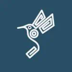 深蓝色背景上的线条风格化猎鹰，是科技与自然的代表性图标，非常适合用于有关活动、创新和可持续发展的内容。