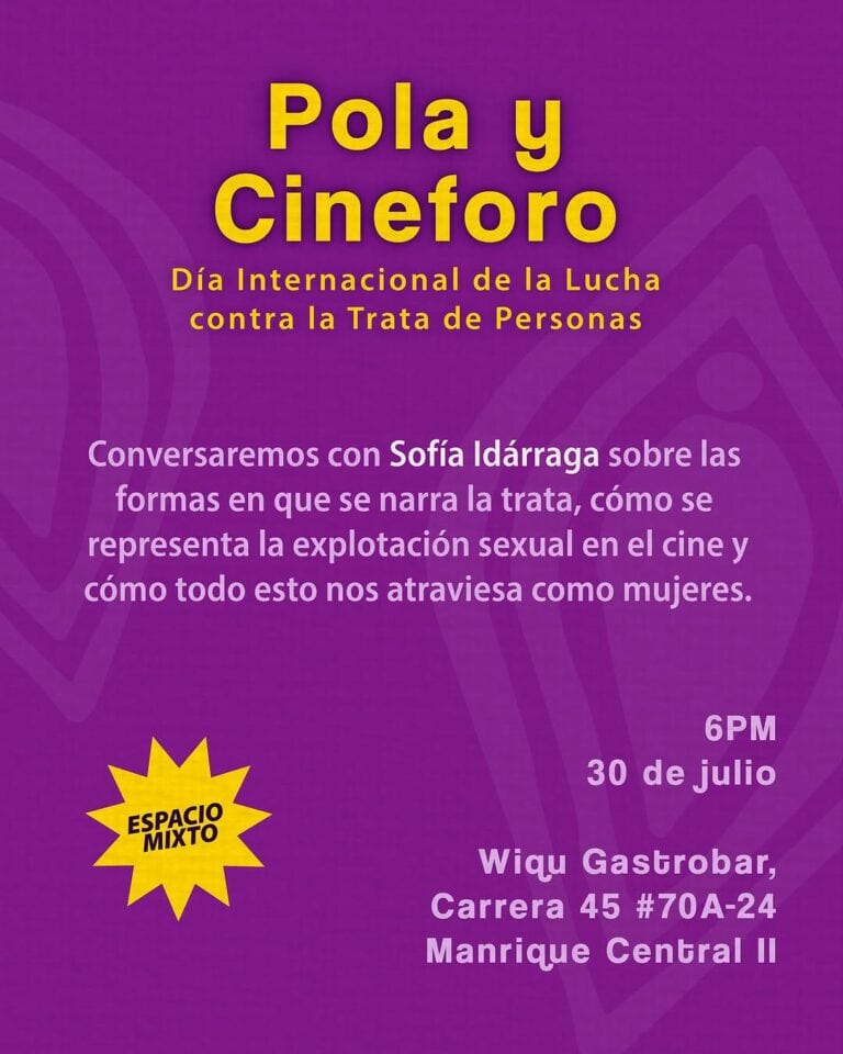 Política contra la trata de personas, evento de concienciación y diálogo con Sofía Idárrega sobre explotación sexual y lucha contra la trata, en un espacio mixto en Wigu Gastrobar, Manrique.
