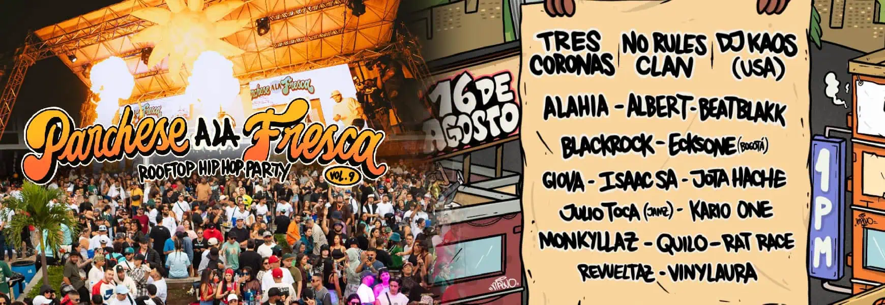 Hip-hop rooftop party in Bogotá, featuring live music events, live DJs, guest artists, and a vibrant rooftop atmosphere for lovers of rap and urban culture in Colombia.