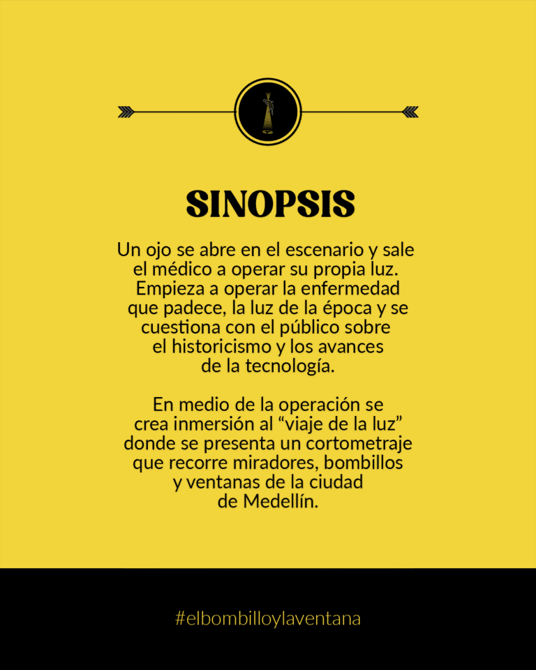 Visión de escena teatral sobre un circo antiguo con escenario y público en Medellín, promoviendo eventos culturales y tecnológicos.