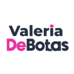 Valeria De Botas logo in black and pink for events and digital marketing in Colombia.