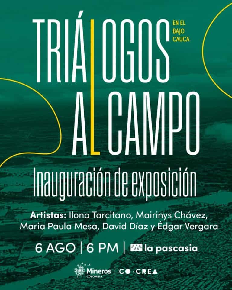 Paisaje del Bajo Cauca con información de exhibición artística en Triángulos al Campo en Colombia.
