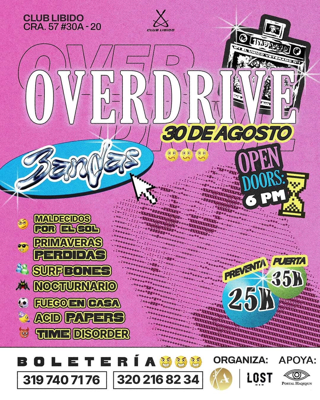 Evento de coches y música en Overdrive, con el auténtico sabor del verano y un ambiente nocturno. Disfruta de bandas, DJ en vivo y áreas de fiesta en un evento único en Club Libido el 30 de agosto.
