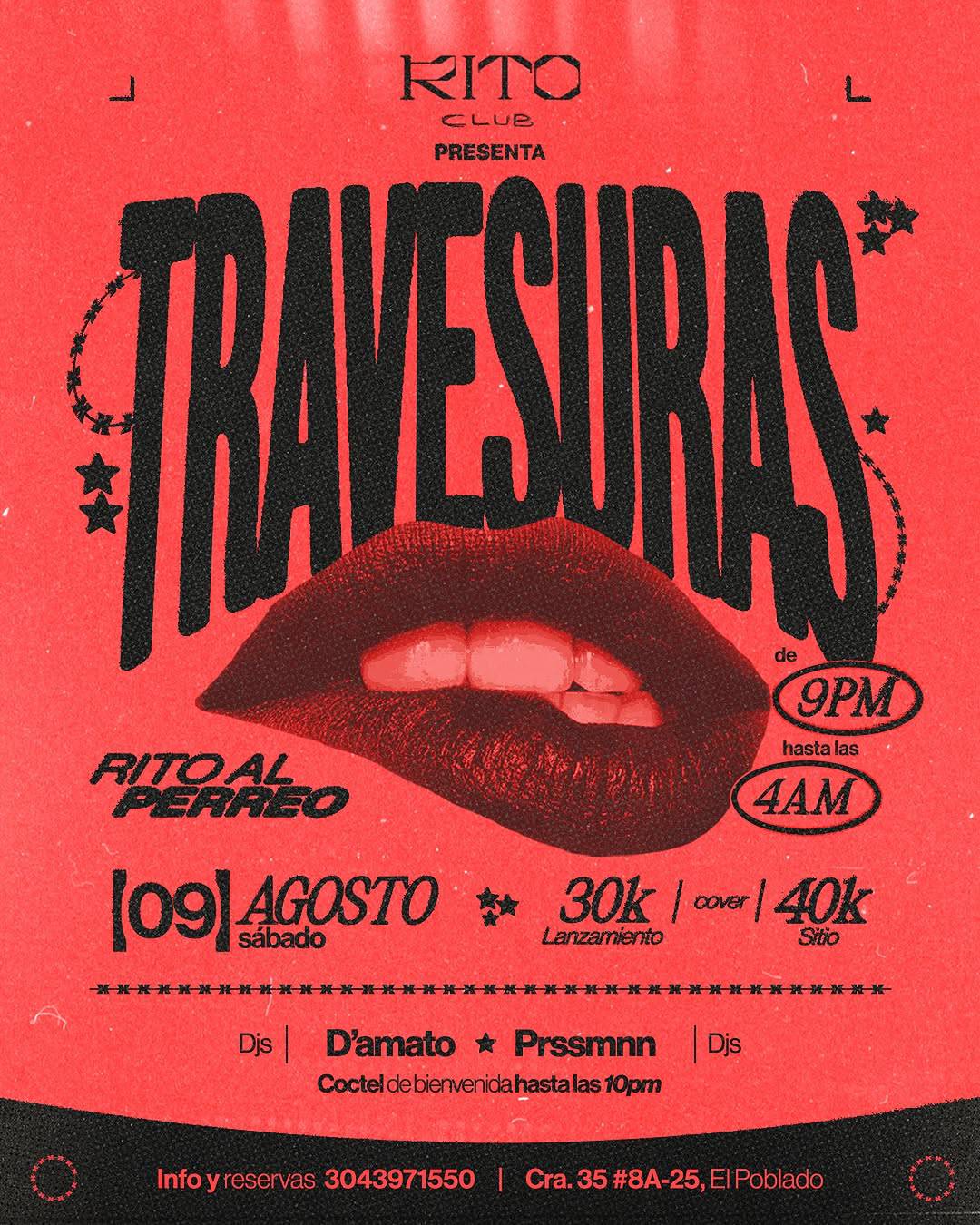 Crave sensualidad en evento de música y baile en Kito Club con DJ D'amato y Presmnn, desde las 9 pm hasta las 4 am en Bogotá.