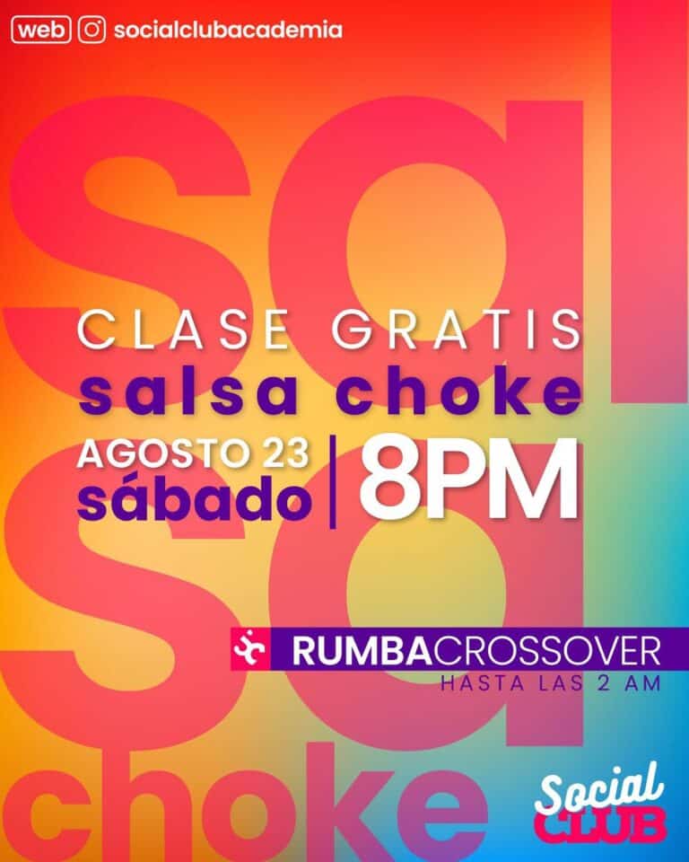 Clases gratuitas de salsa y shutle en social club academia, evento en agosto 23 a las 8 pm, en Bogotá, fiesta abierta hasta las 2 am, para aprender y divertirse bailando salsa.