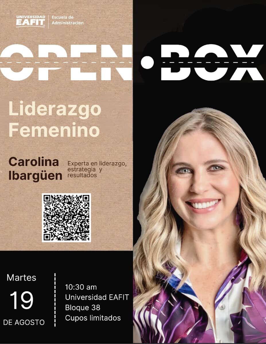 Liderazgo femenino, conferencia con Carolina Ibarügen, experta en estrategia y resultados, en Universidad EAFIT, evento de desarrollo profesional y liderazgo, abierto para mujeres líderes, 19 de agosto a las 10:30 am.