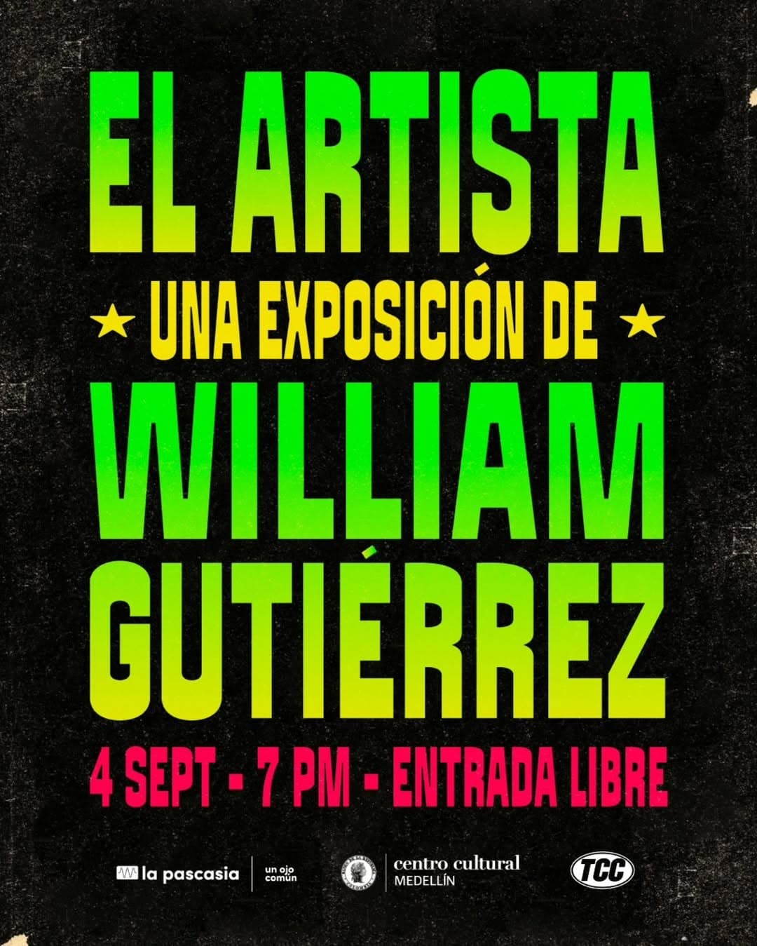 Artista en exhibición en el centro cultural Medellín para la exposición de William Gutiérrez.