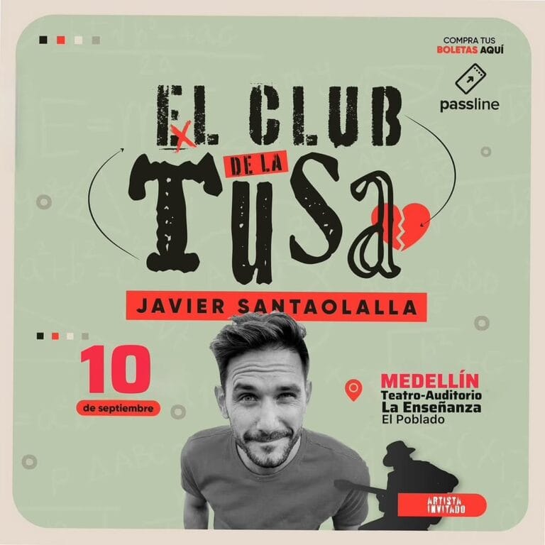 Disfruta del show del comediante Javier Santaolalla en Medellín, evento de stand-up comedy en el Teatro Auditorío La Enseñanza en El Poblado. Entradas disponibles en Eventario.