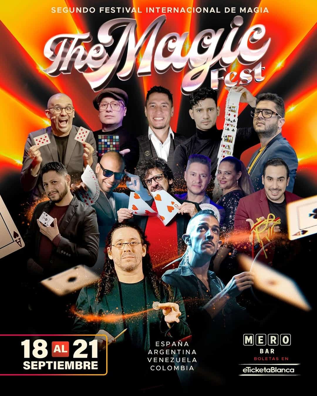 Espectáculo de magia en el Festival The Magic Fest con ilusionistas internacionales de España, Argentina, Venezuela y Colombia, en Mero Bar del 18 al 21 de septiembre.