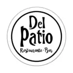 Barra de restaurante y bar Del Patio, logotipo en estilo moderno para eventos y promociones gastronómicas en Colombia.