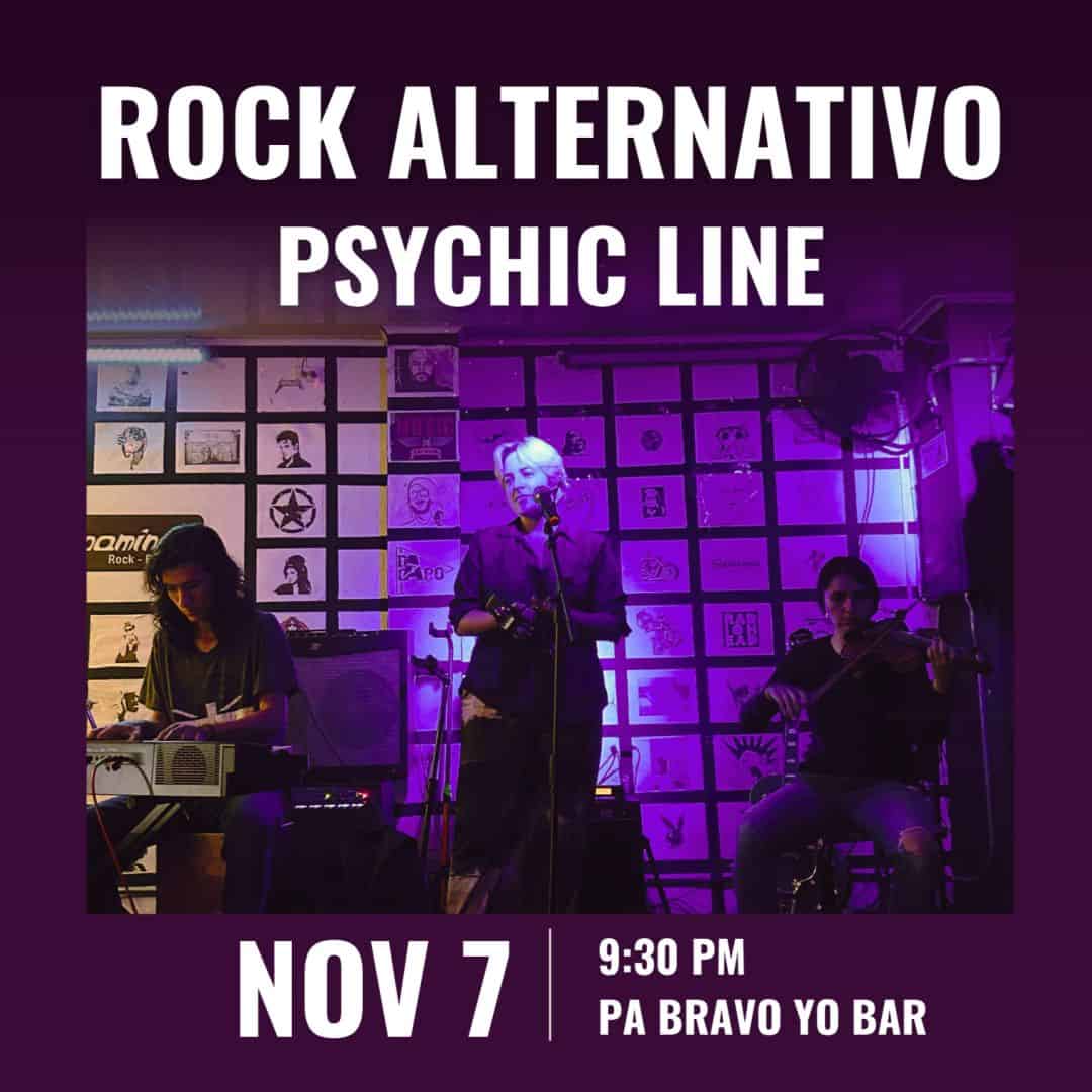 Rock alternativo, concierto de música en vivo, evento musical en Bogotá, muestra de bandas de rock alternativo en Pa Bravo Yo Bar, presentación de artistas en vivo, evento musical Nov 7.