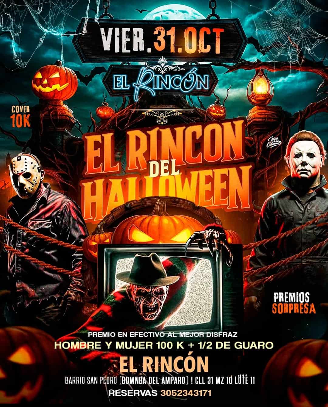 El Rincón del Halloween en Eventario, evento temático con disfraces, premios sorpresa, ambiente terrorífico, y entretenimiento para disfrutas en octubre en Bogotá.