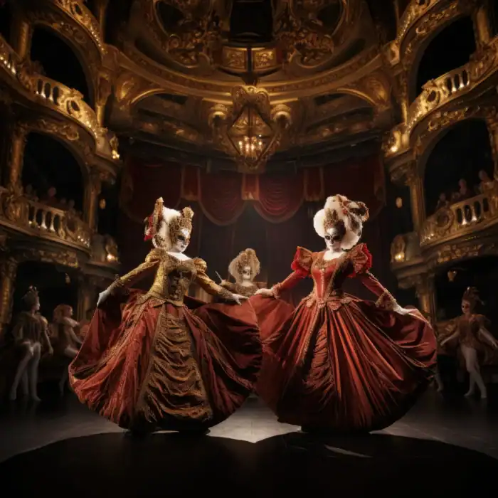 Disfraces teatrales elegantes y elaborados para eventos, producciones artísticas en teatro clásico.