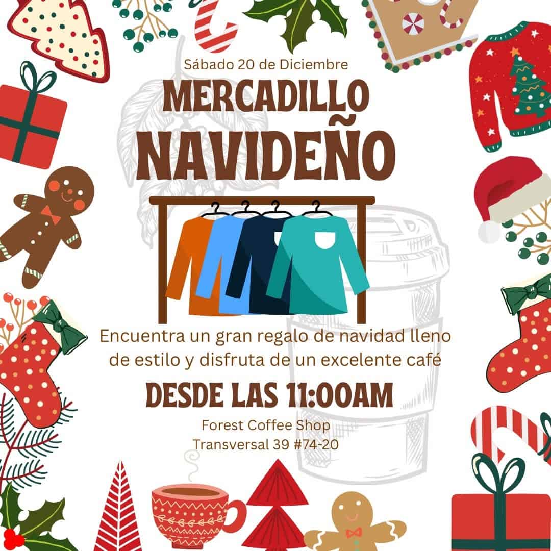 Decoración temática navideña, ropa de invierno, dulces tradicionales y ambiente festivo para celebrar la Navidad con estilo.