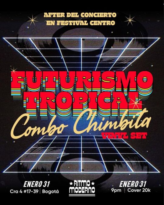 Postre futurista, diseño retro y música moderna para eventos en Bogotá.