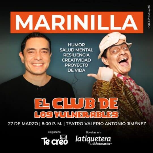 Espectáculo de comedia en vivo con humor, salud mental, resiliencia y creatividad, dirigido a promover la inclusión y el bienestar emocional en la comunidad.