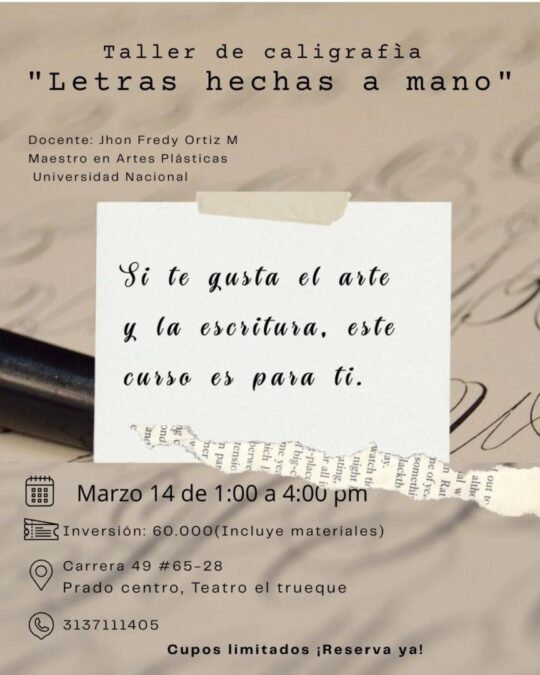 Taller De Caligrafia  Letras Hechas A Mano
