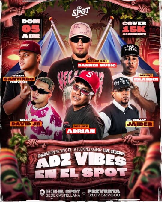 Espectáculo de música en vivo con artistas destacados en un ambiente tropical y festivo.