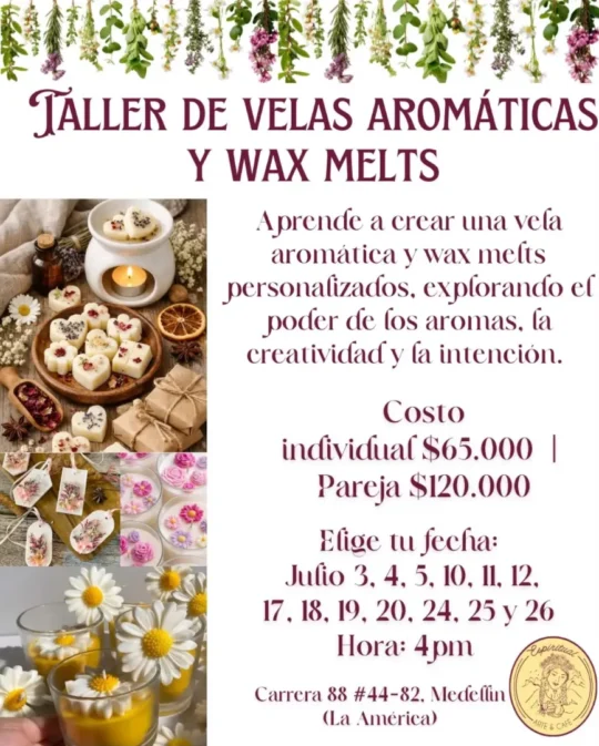 TALLER DE VELAS AROMÁTICAS Y WAX MELTS - Image 01