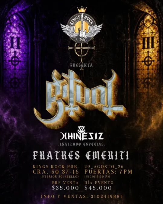 TRIBUTO A GHOST – RITUAL + KHINESIZ + FRATRES EMERITI - Image 01