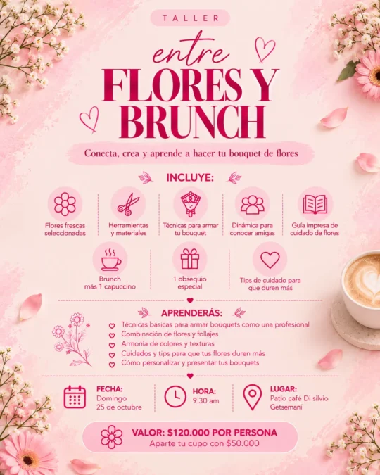 TALLER ENTRE FLORES Y BRUNCH - Image 01