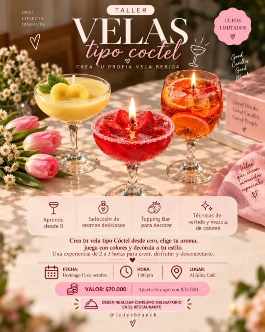 Taller velas tipo coctél - Image 01